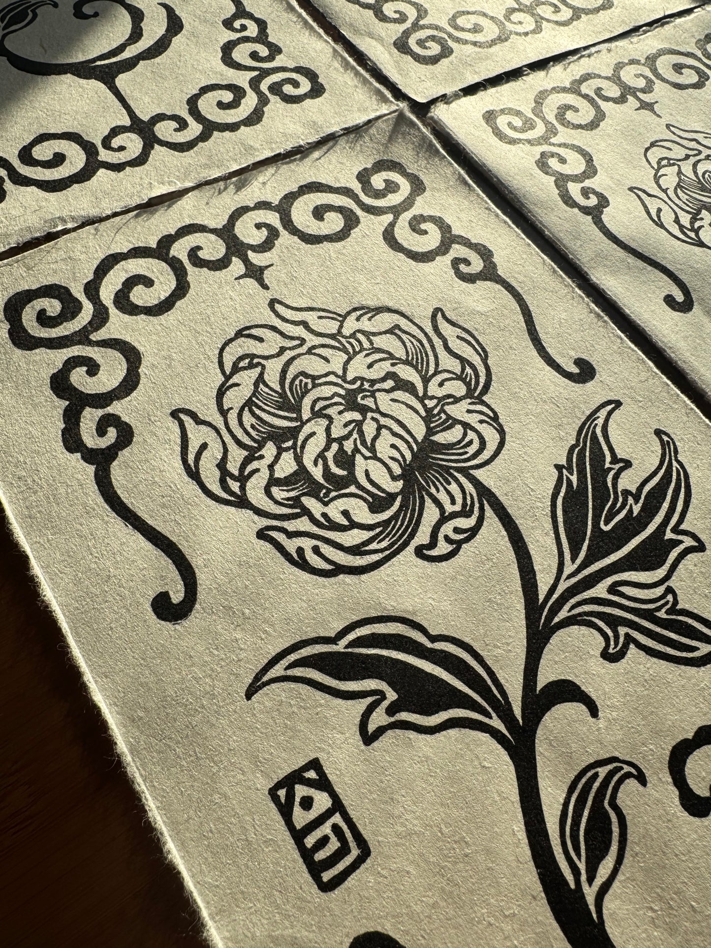 Enchanted Chrysanthemum Block Print