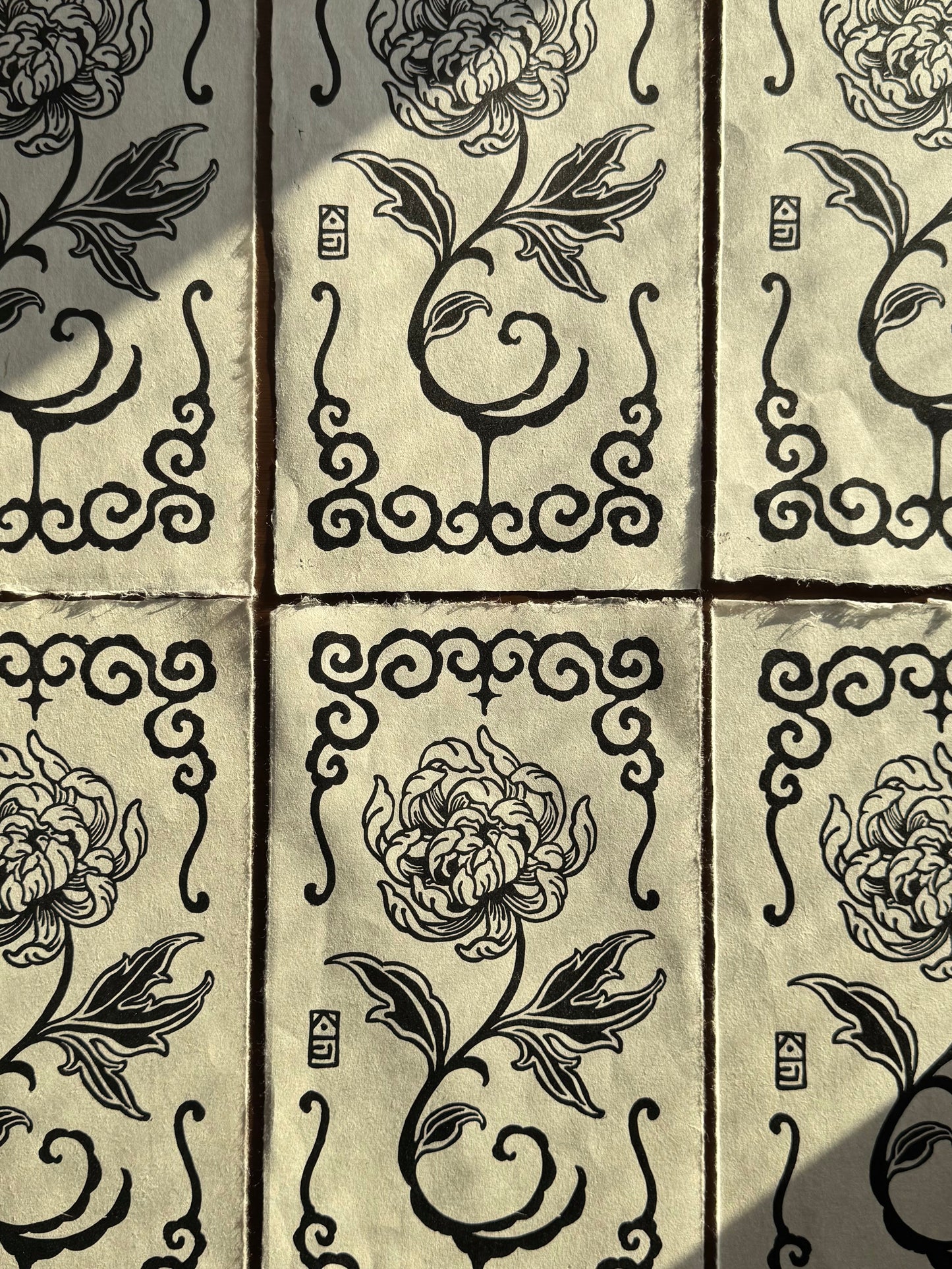 Enchanted Chrysanthemum Block Print